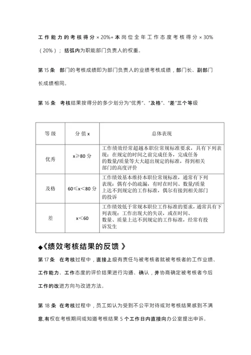 kpi绩效考核制度