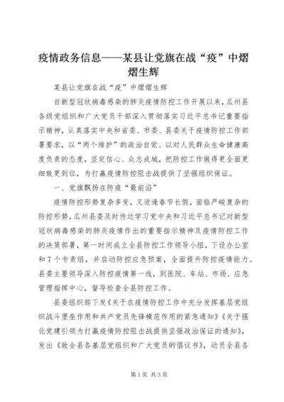 疫情政务信息——某县让党旗在战“疫”中熠熠生辉.docx