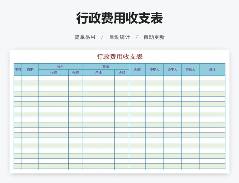 行政费用收支表