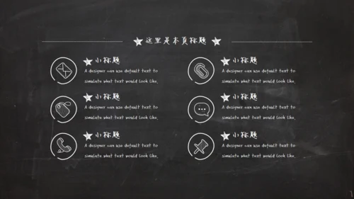 黑板风粉笔字毕业答辩通用PPT模板