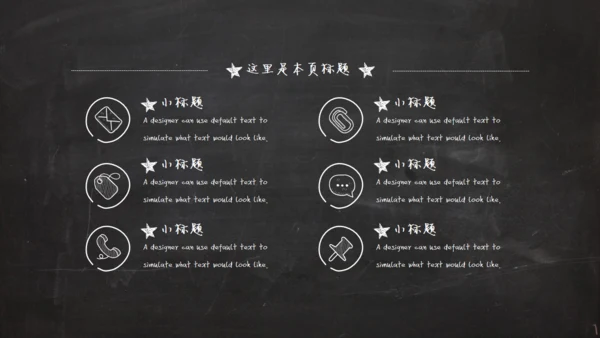 黑板风粉笔字毕业答辩通用PPT模板