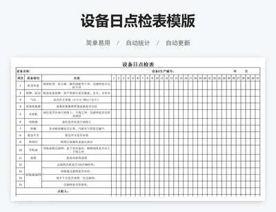设备日点检表模版