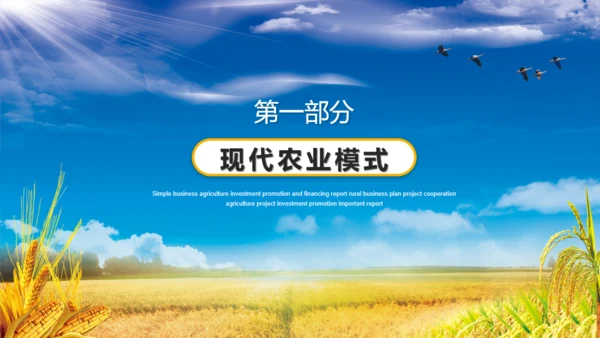 农业项目招商融资报告通用PPT模板