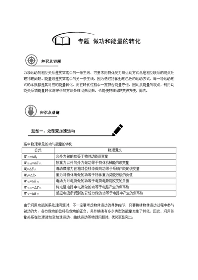 专题做功和能量的转化