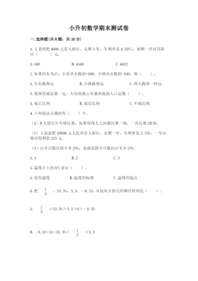 小升初数学期末测试卷（巩固）.docx