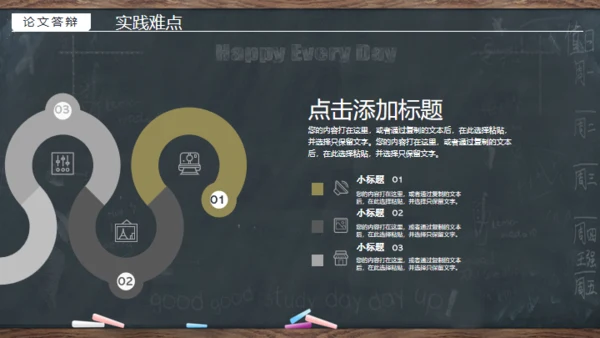 黑板风严谨实用毕业答辩通用PPT模板