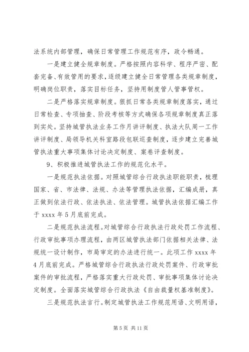 市城市管理综合行政执法局工作计划 (2).docx