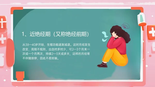 粉色黑板风更年期妇女女保健知识培训PPT课件女性健康