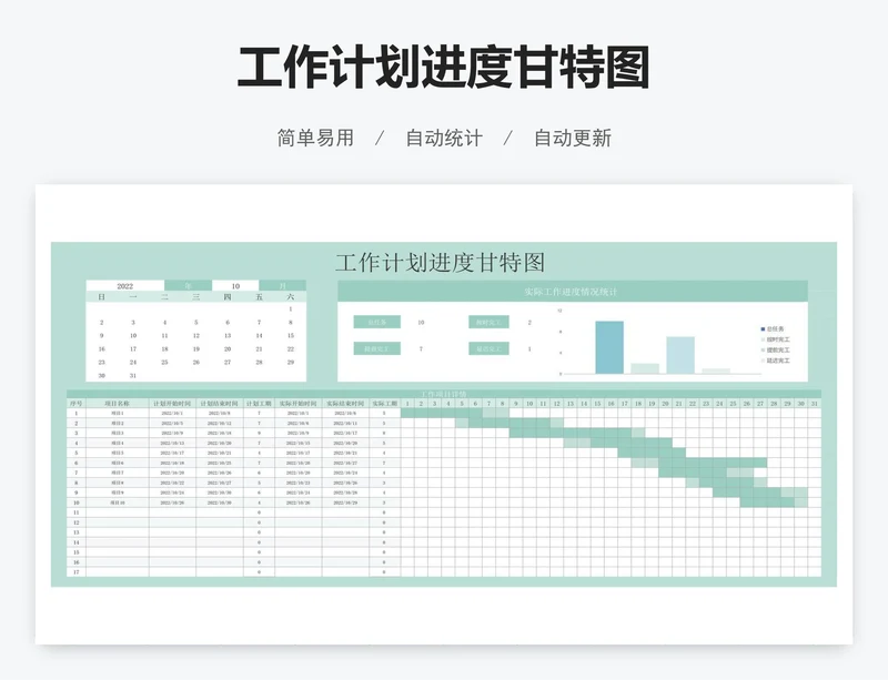 工作计划进度甘特图