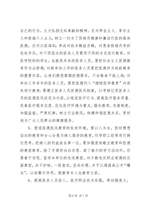 医德医风建设中的问题、原因及对策 (3).docx