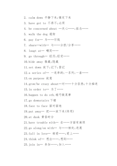 高一英语短语总结.docx