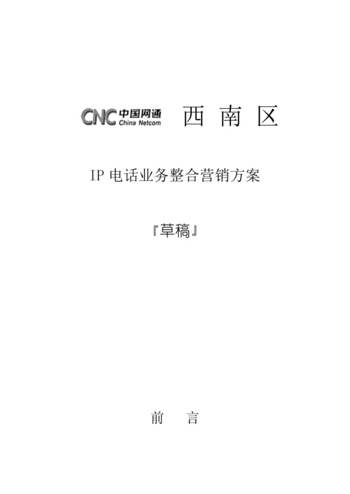 IP电话业务整合营销专题方案.docx