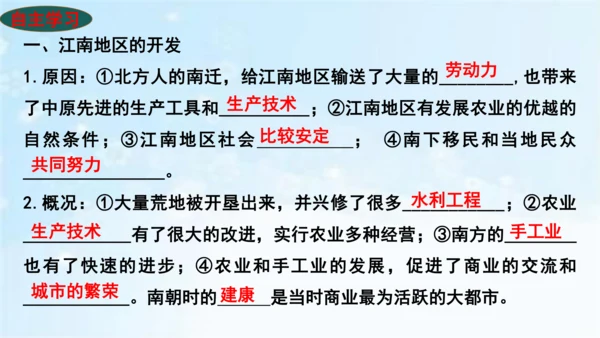 第18课 东晋南朝时期江南地区的开发  2023-2024学年七年级历史上册精品教学课件