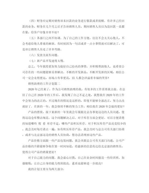 精编之销售助理的工作计划范文2.docx