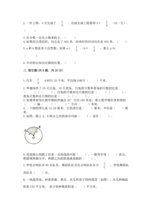 小学六年级上册数学期末测试卷（综合题）word版.docx
