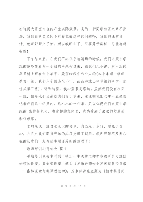 教师培训心得体会范文集合5篇.docx