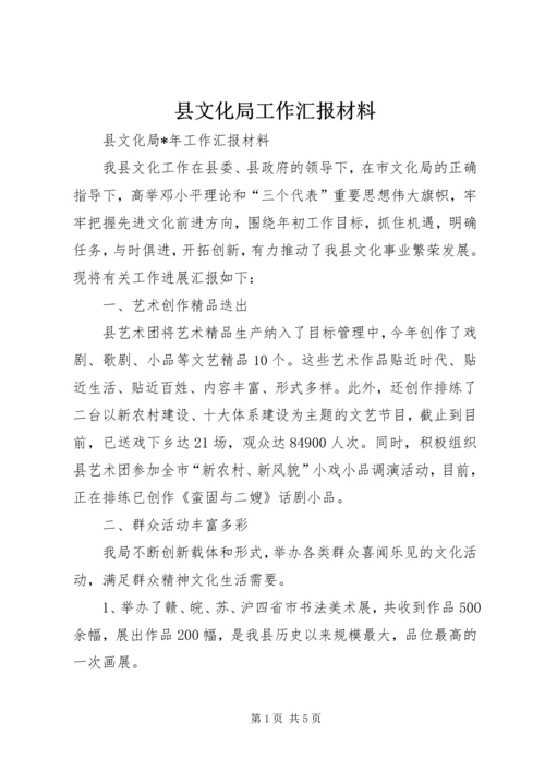 县文化局工作汇报材料 (2).docx