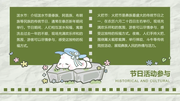 眠眠兔绿色卡通风云南旅游攻略