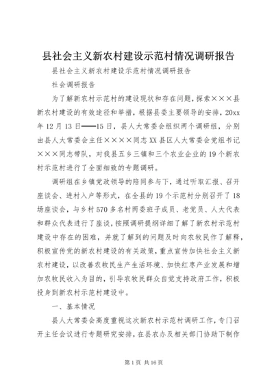 县社会主义新农村建设示范村情况调研报告 (3).docx