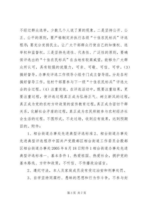 街道办事处评选十佳农民活动方案 (2).docx