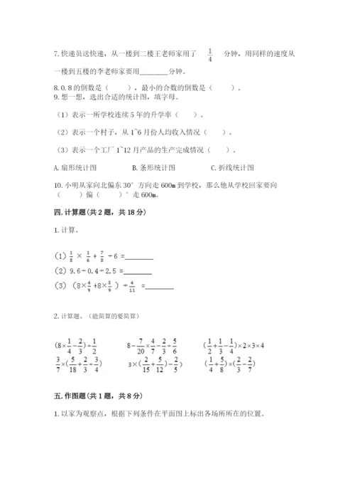 2022六年级上册数学期末测试卷附参考答案（典型题）.docx