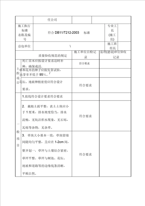 地被种植检验批质量验收记录