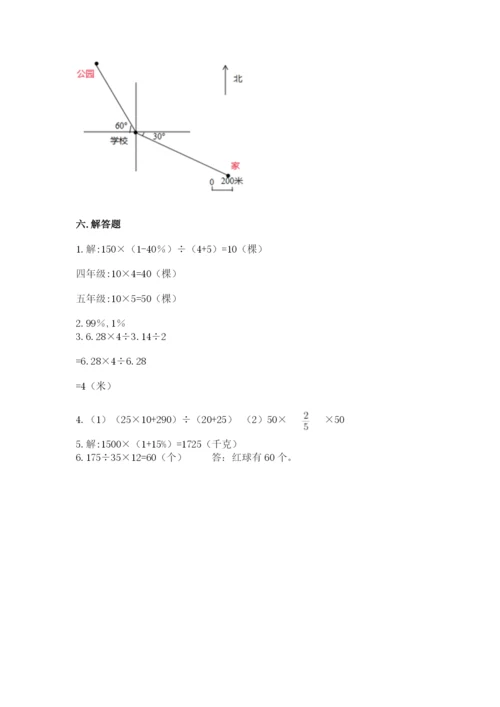 2022六年级上册数学期末测试卷（完整版）word版.docx