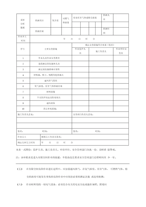 有限空间作业施工组织方案