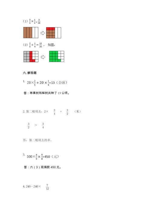 苏教版六年级上册数学第五单元 分数四则混合运算 测试卷及精品答案.docx