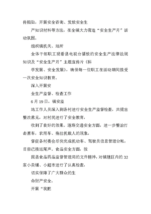 乡镇XX安全生产月活动总结(共10篇)