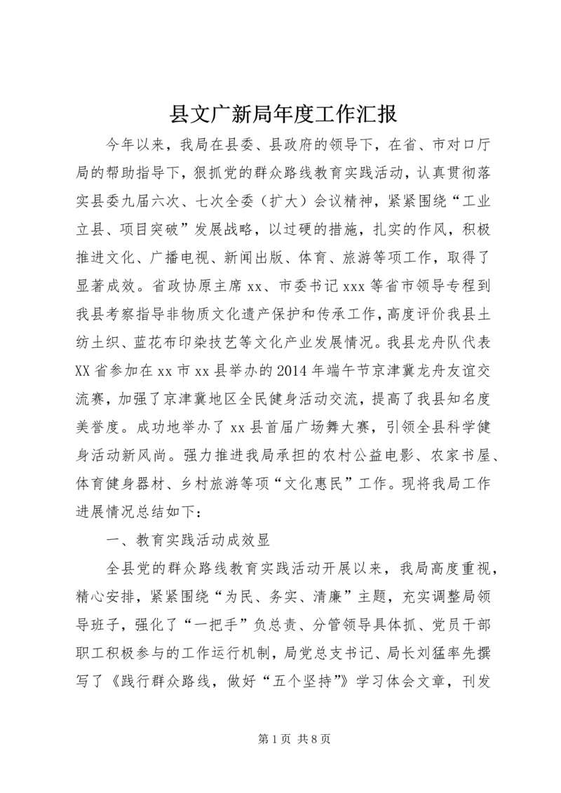 县文广新局年度工作汇报.docx