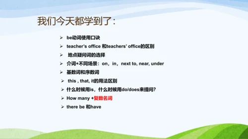 Unit 1 My school知识点复习 课件(共22张PPT)