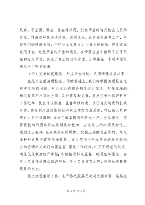 乡镇年度民政清查工作总结.docx