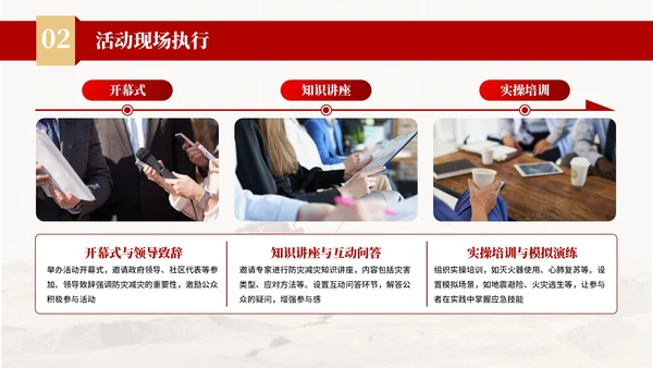 红色商务风防灾减灾宣传活动PPT模板