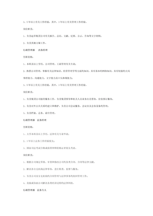 岗位专项说明书及任职资格.docx
