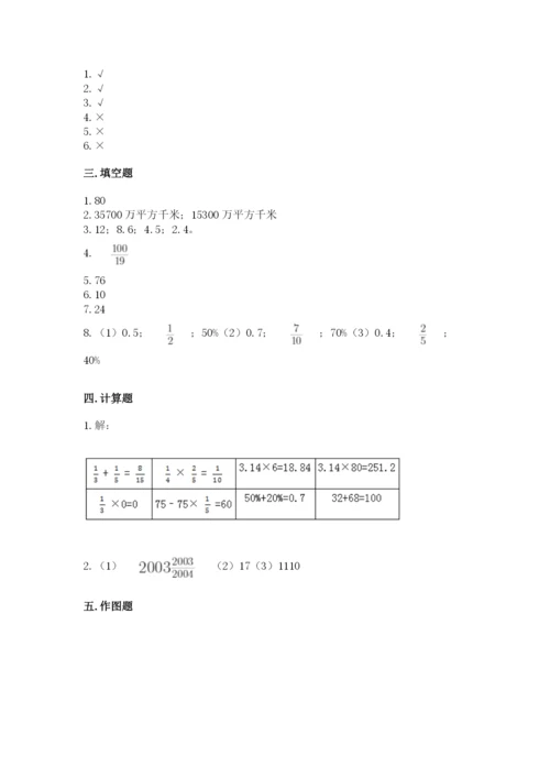 人教版六年级上册数学期末测试卷含答案（基础题）.docx