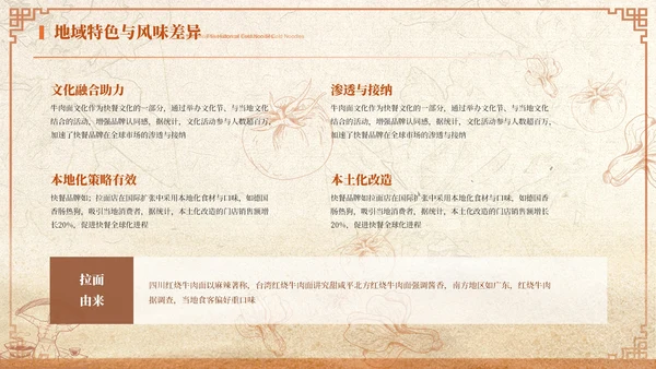橙色商务风红烧牛肉面美食介绍ppt模板