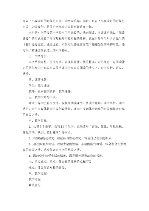 实用的猫教案汇编9篇