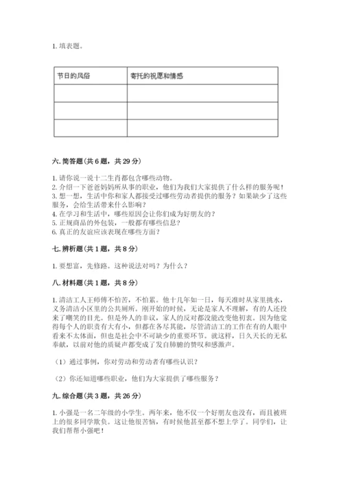 部编版四年级下册道德与法治期末测试卷附参考答案【综合题】.docx