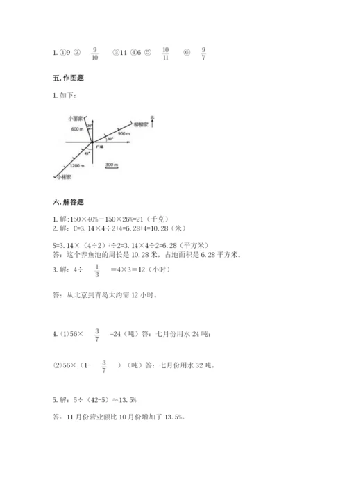 小学数学六年级上册期末考试试卷及参考答案（综合卷）.docx