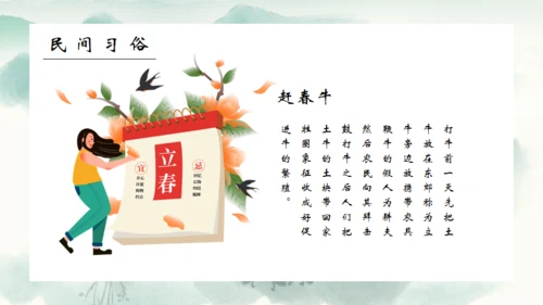 春风杨柳立春柳枝柳树通用PPT模板