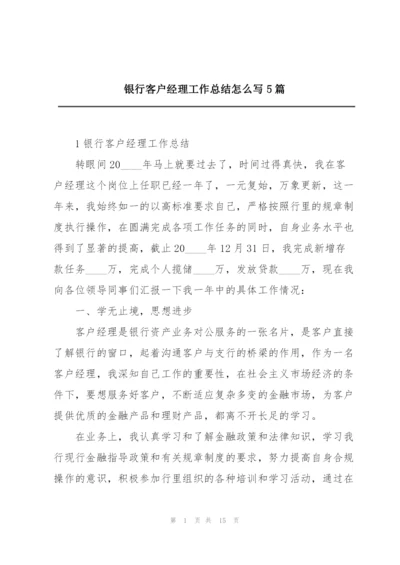 银行客户经理工作总结怎么写5篇.docx