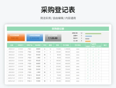 采购登记表