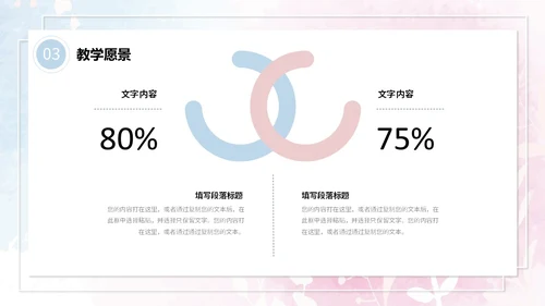 蓝粉色简约水彩晕染笔刷效果教师个人简历自我介绍PPT