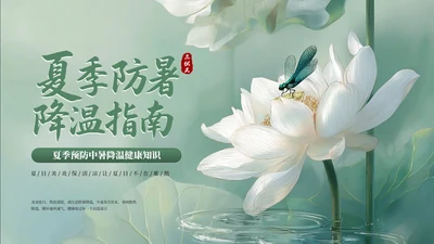 绿色清新夏季防暑降温健康指南PPT模板