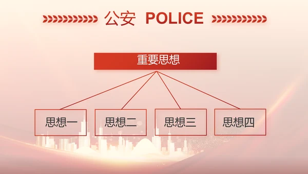 红色大气公安警察训词工作总结PPT