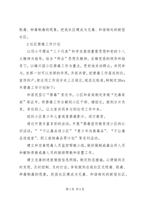 社区禁毒工作计划范文.docx