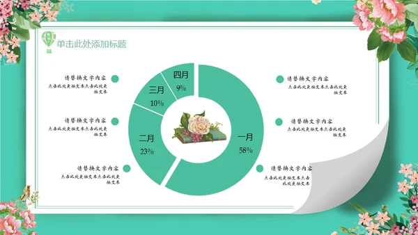 你好四月春暖花开通用PPT模板