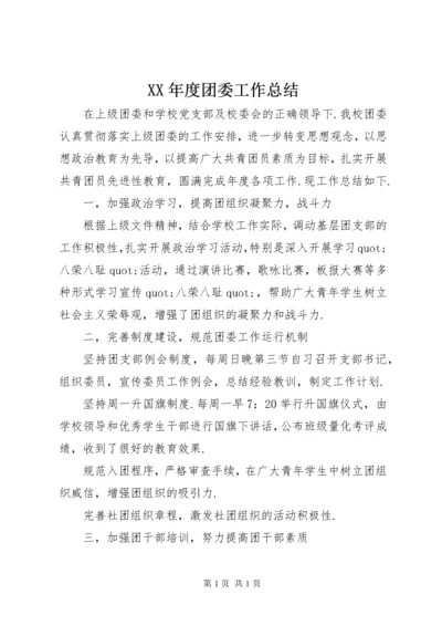 XX年度团委工作总结.docx