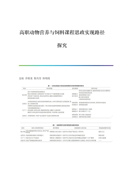 高职动物营养与饲料课程思政实现路径探究